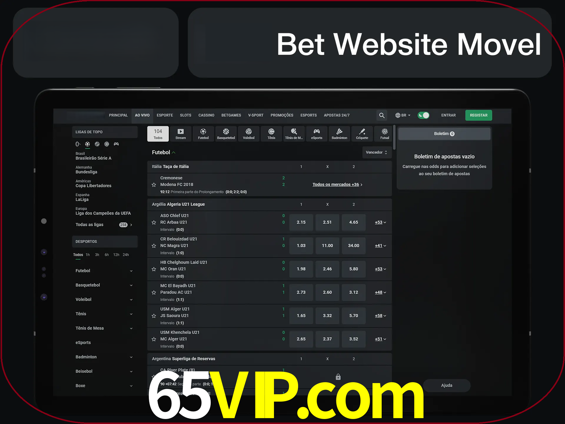 Use nosso website em qualquer dispositivo.